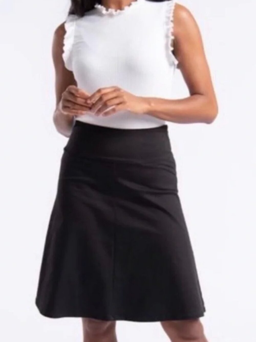 New Betabrand Black A-Line Travel Yoga Skort Skirt Small
